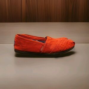 Bobs By Shechers Slip On Shoes Red Studded Pillow Arch Leather Insole Womens 5.5